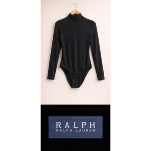 Ralph Lauren Vintage circa 1996 RALPH Bodysuit Turtleneck Black Large
